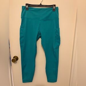90 Degree By Reflex Teal Womens Active Leggings with Side Pockets